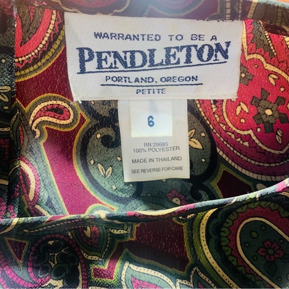 Pendleton Paisley Women’s Long Sleeve Blouse SZ M - Picture 4 of 5